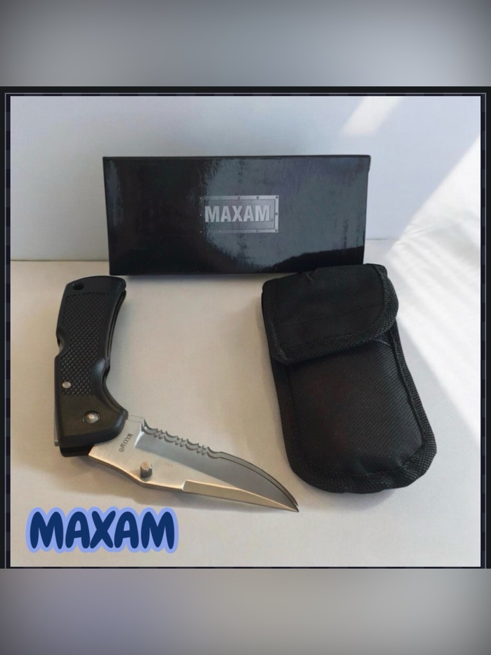 Maxam Extra Heavy Duty Folding Lock Back Knife NWT